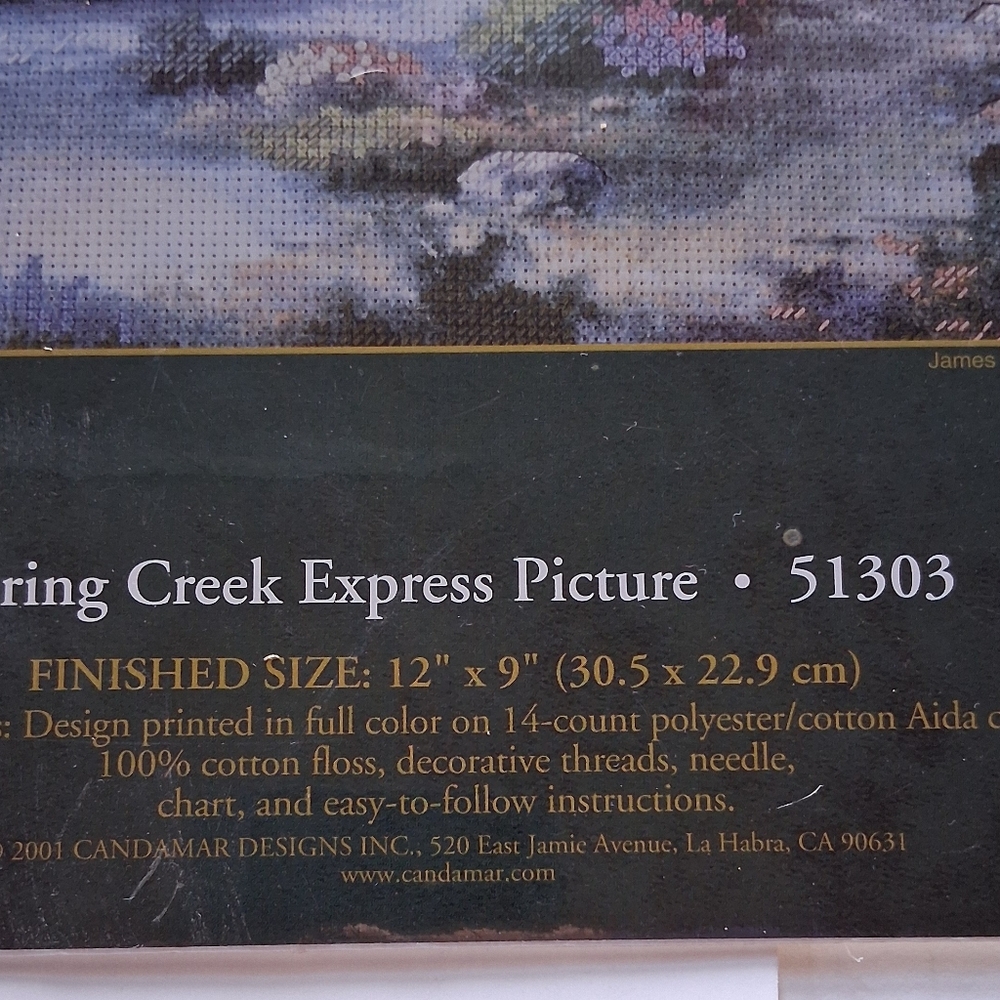 Candamar Designs James Lee Spring Creek Express Picture 51303 Cross Stitch Kit - Picture 4 of 8